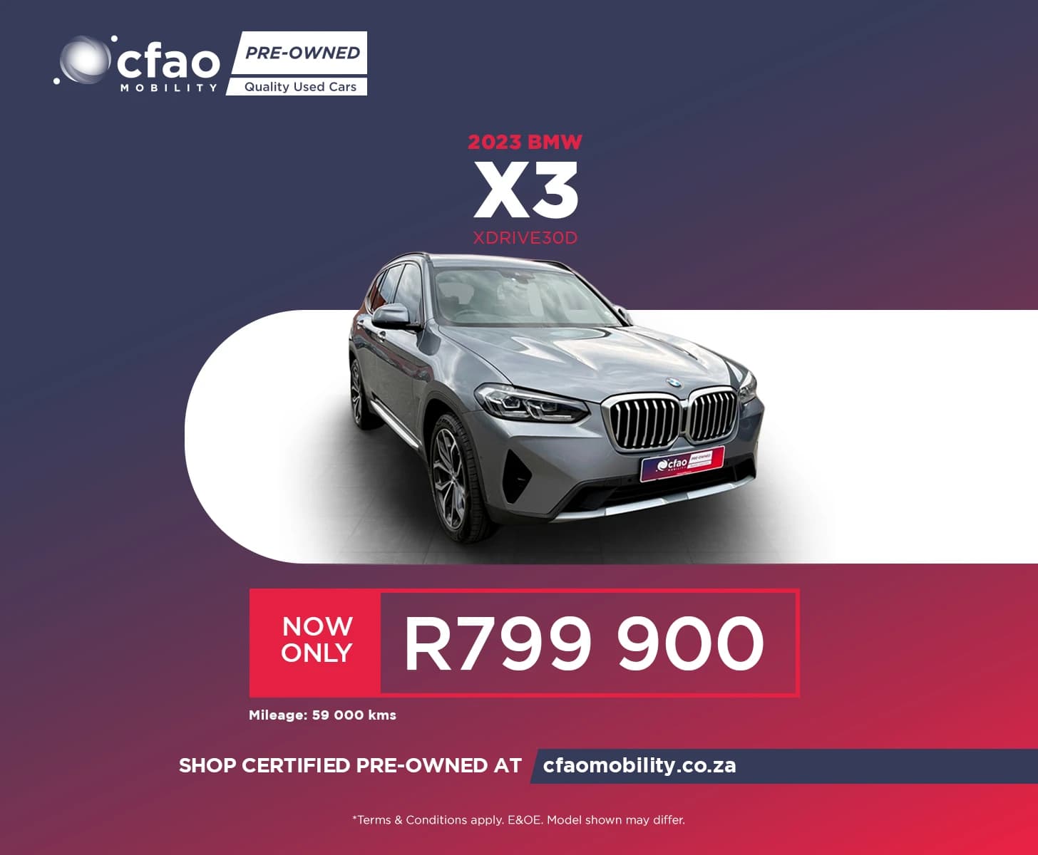 Nissan 2023 BMW X3 XDRIVE30D Now Only R799 900*