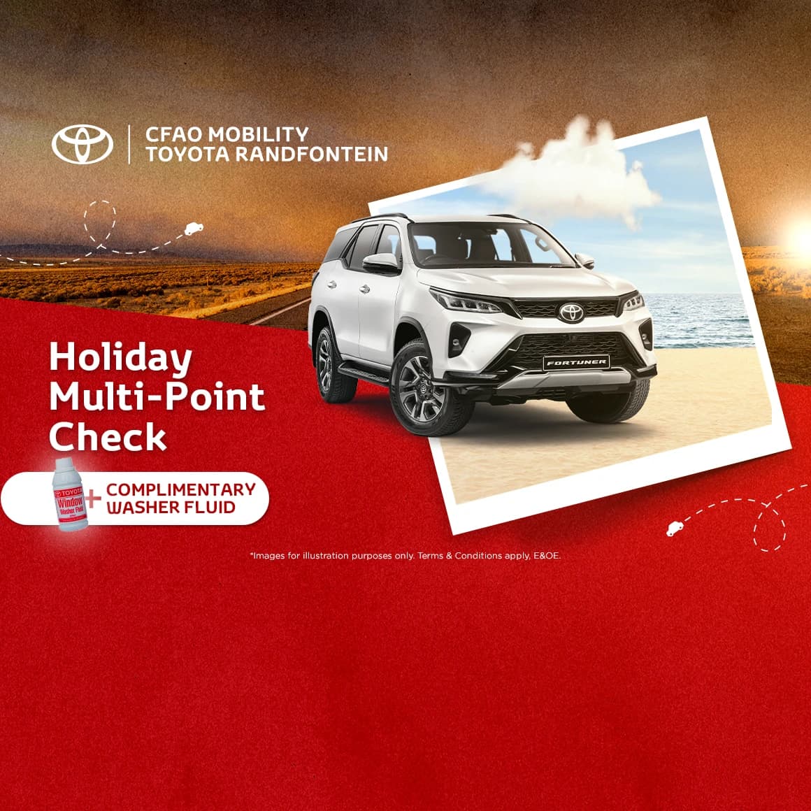 Toyota Holiday Multi-Point Check + Complimentary Washer Fluid from R250*