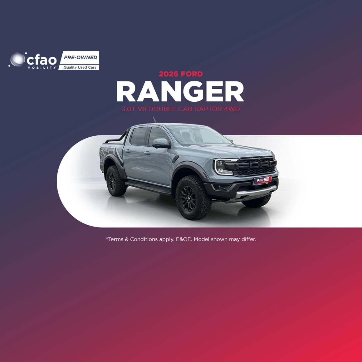 Nissan 2026 Ford Ranger 3.0T V6 DOUBLE CAB RAPTOR 4WD Now Only R1 179 900*
