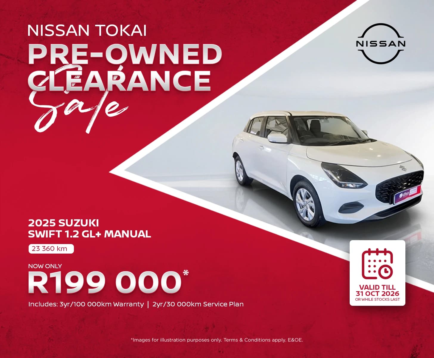 Nissan 2025 Suzuki Swift 1.2 GL+ Manual Now Only R199 000*