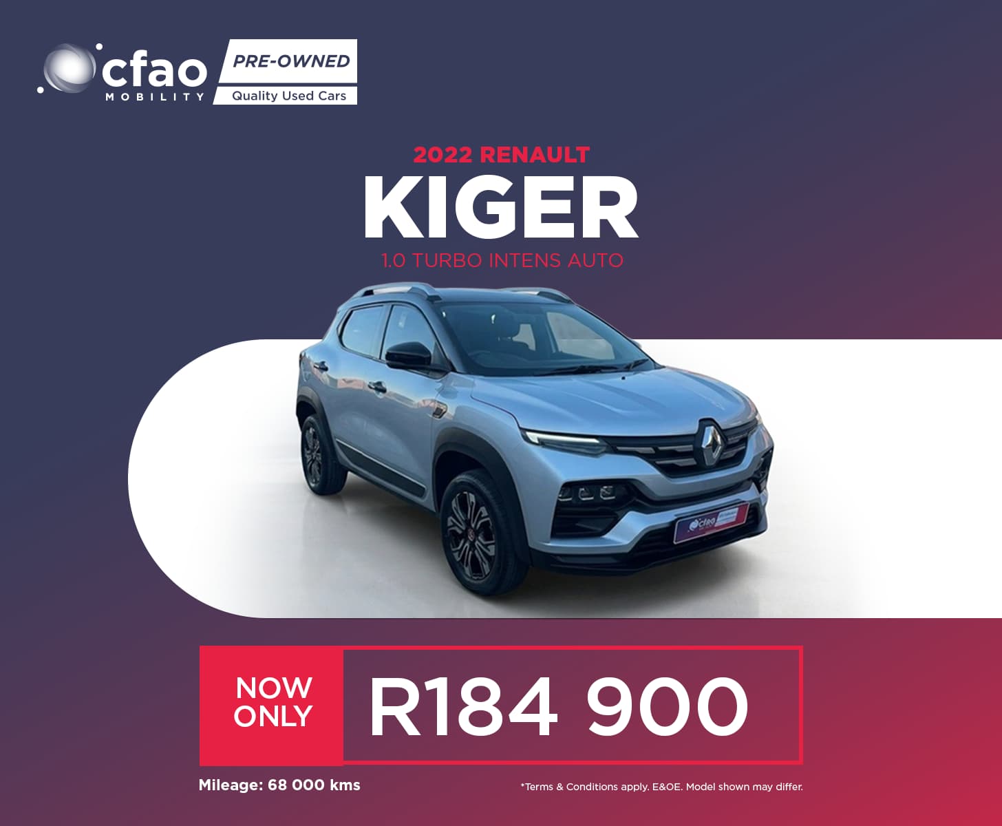 Nissan 2022 Renault Kiger 1.0 TURBO INTENS AUTO Now Only R184 900*