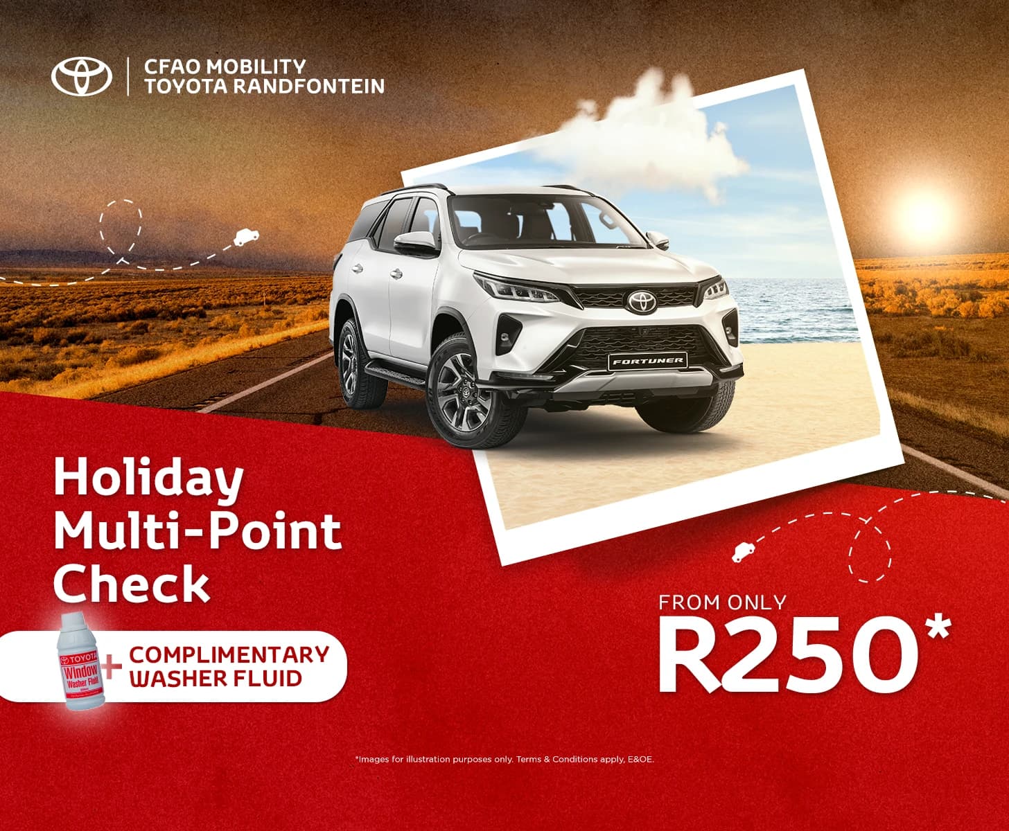 Toyota Holiday Multi-Point Check + Complimentary Washer Fluid from R250*
