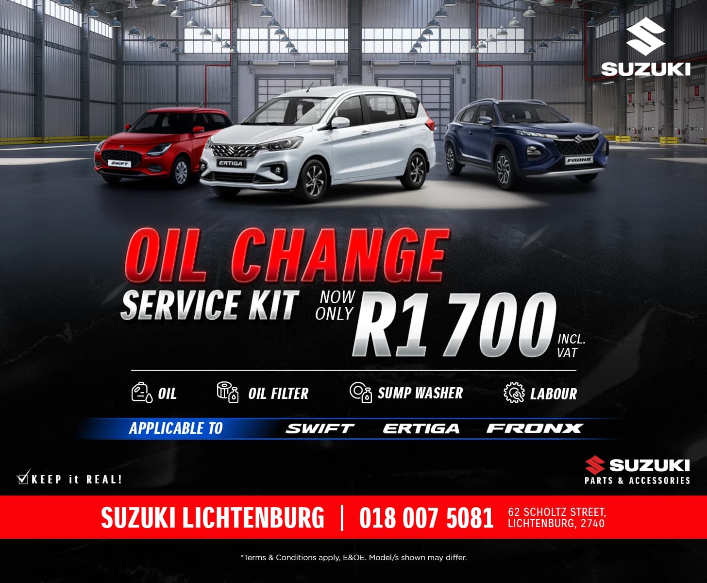 Suzuki Oil Change Service Kit