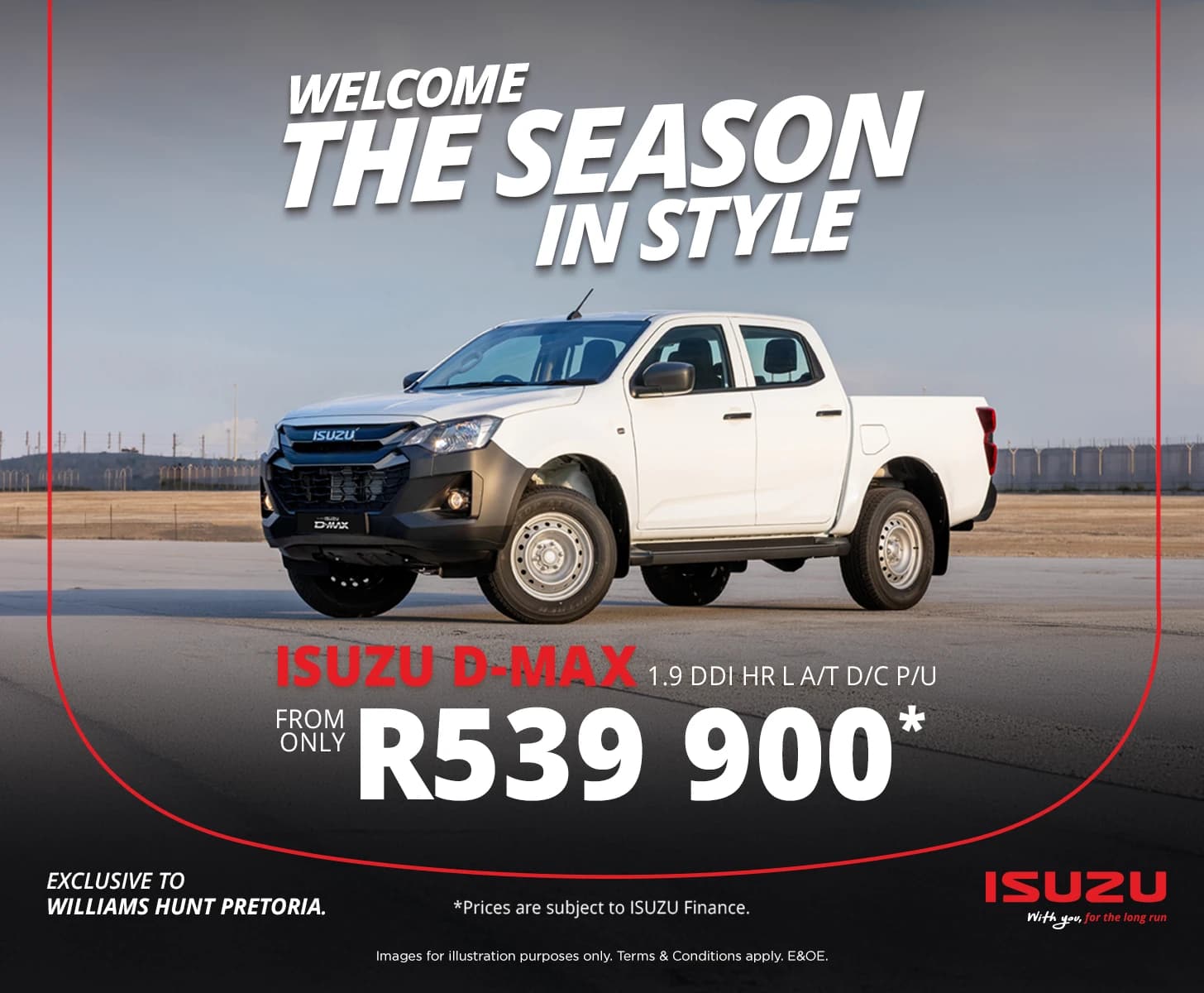 Isuzu D-MAX 1.9 HR L Double Cab from only R539 900*
