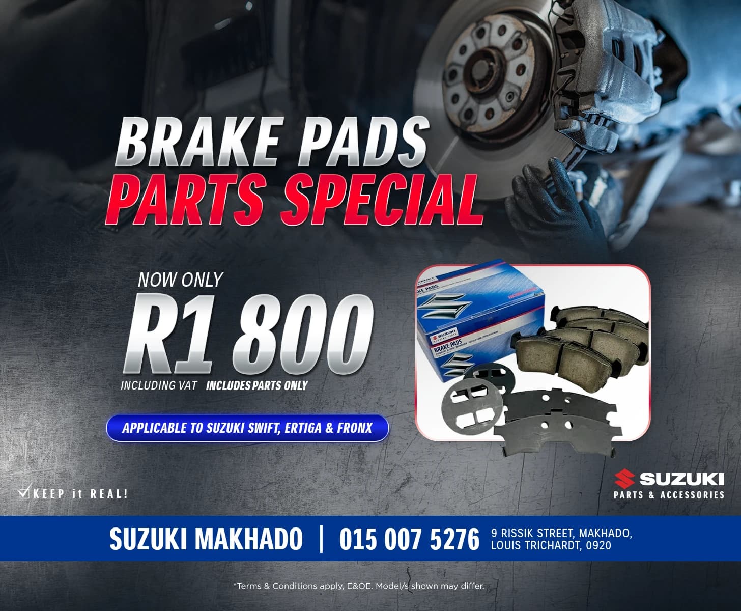 Suzuki Brake Pads Parts Special Now Only R1 800