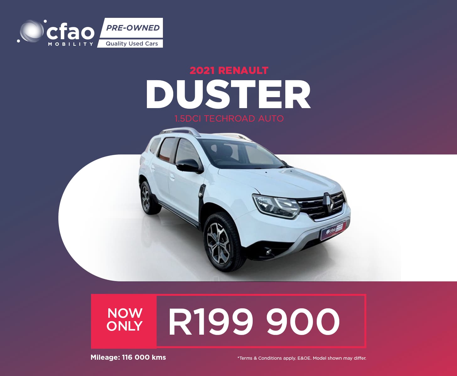 Nissan 201 Renault Duster 1.5DCI TECHROAD AUTO Now Only R199 900*