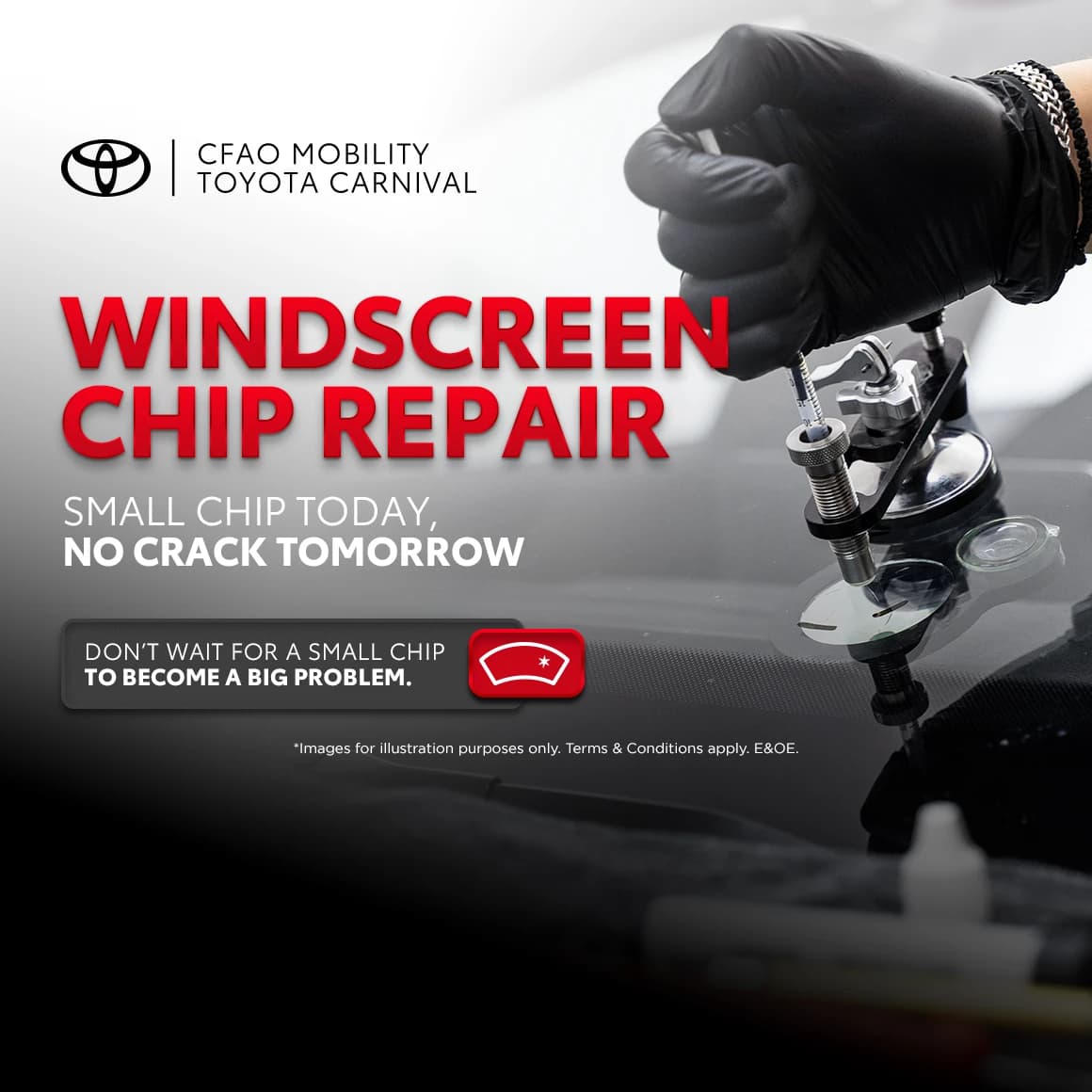 Toyota Windscreen Chip Repair only R250