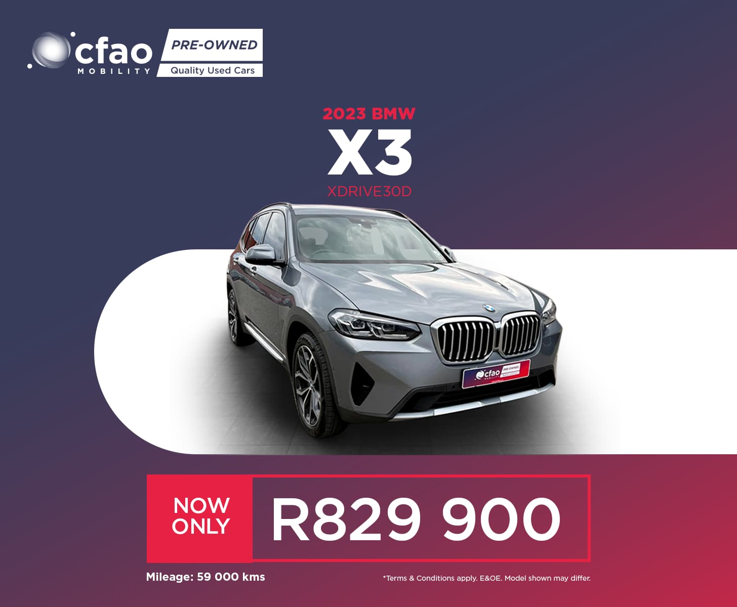 Nissan 2023 BMW X3 XDRIVE3OD Now Only R829 900*