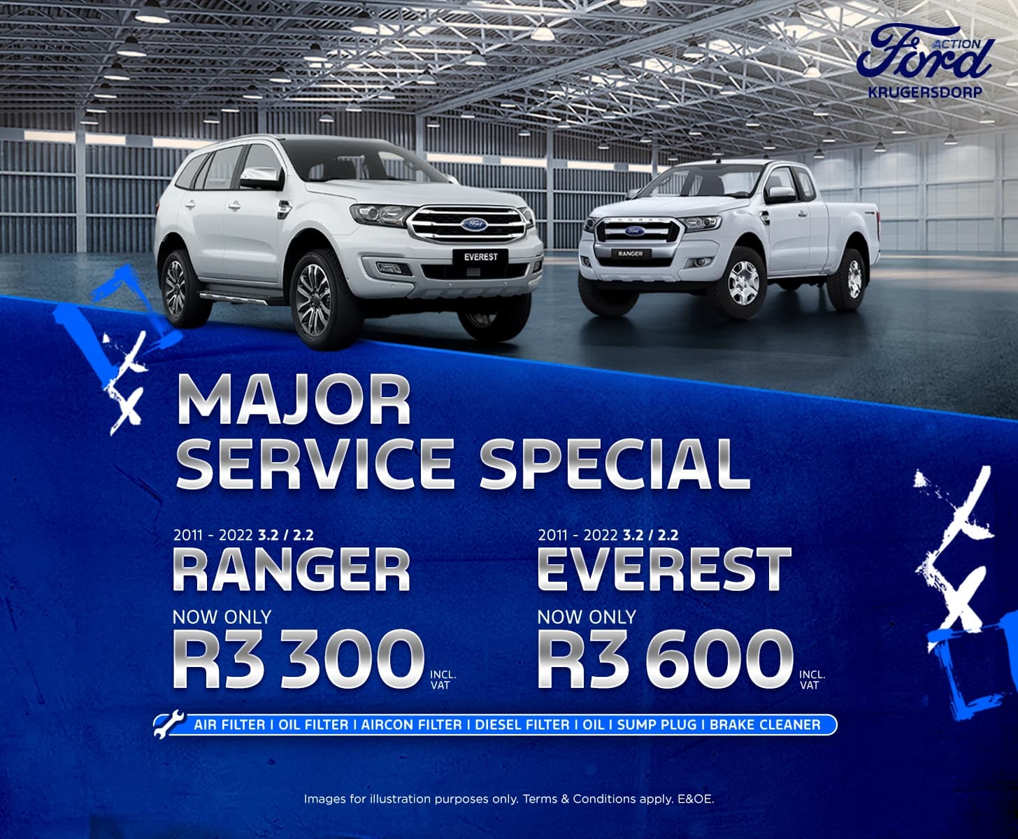 Ford Ranger & Everest Major Service Special From R3 300* Incl VAT
